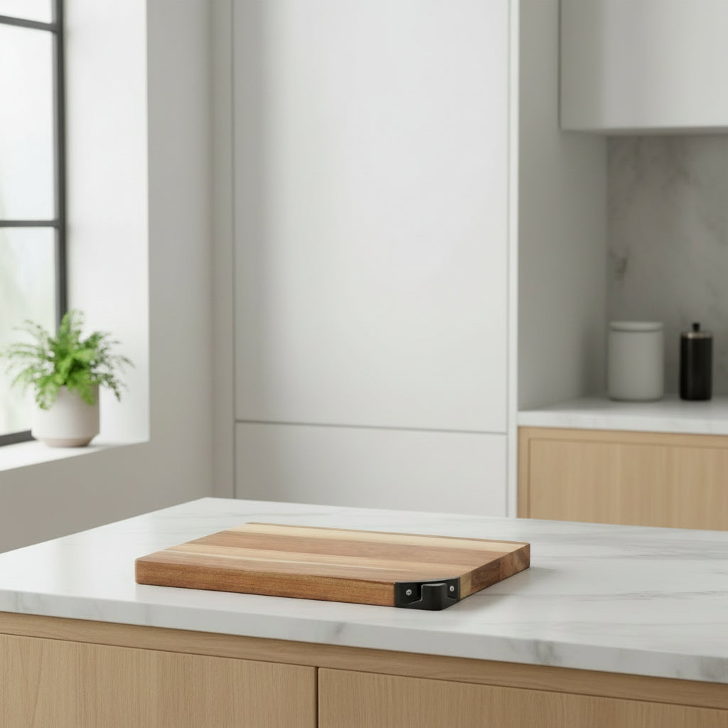 acacia wood cutting board with knife sharpener premium kitchen board
